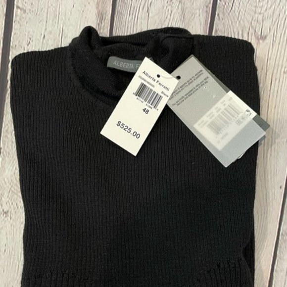 ALBERTA FERRETTI Wool Turtleneck - Black - Size 12 - NWT - Picture 5 of 5